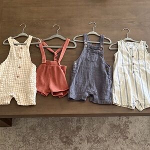 H&M Kids Overalls Set - Beige, Rust, Blue, Striped